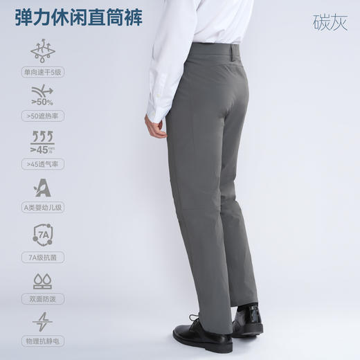 单导25款单湃弹力休闲直筒裤男士西裤商务正装长裤速干防泼溅春秋 商品图3