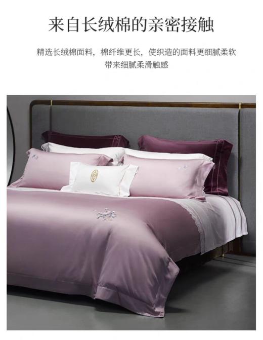 惠谊家纺新中式素色刺绣长绒棉绣花全棉四件套花辰月夕 商品图2