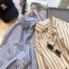 【断码清仓，无退换】春夏必入百搭单品！2025复古竖条显瘦~高品质可通勤休闲翻领长袖衬衫女款！ 商品缩略图2