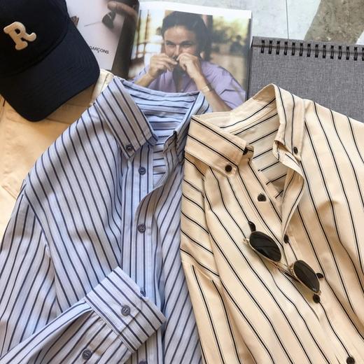 【断码清仓，无退换】春夏必入百搭单品！2025复古竖条显瘦~高品质可通勤休闲翻领长袖衬衫女款！ 商品图2