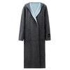 SELFWHO绵羊毛混纺浴袍式撞色毛呢外套女2025冬新款腰带连帽大衣 商品缩略图3