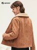 波顿女士秋冬 短款外套 柔暖松弛 鹿皮绒羊羔绒宽松款LJ920324 商品缩略图1