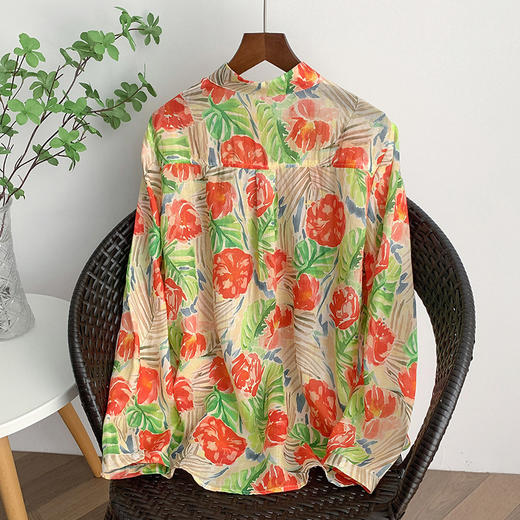 GYH 5127复古印花休闲长袖衬衫 商品图1