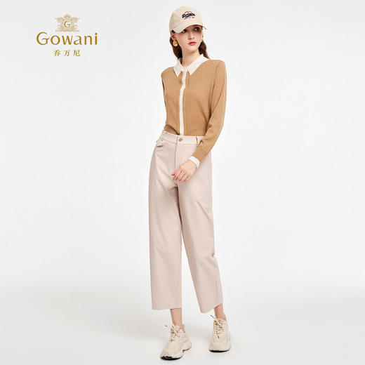 乔万尼新品2025秋轻盈云感显瘦九分弯刀裤ED3F327 商品图3