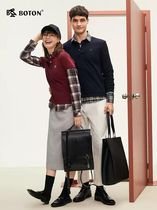 波顿男士春秋冬 POLO衫 莫代尔合身翻领长袖款MT023324 商品图2