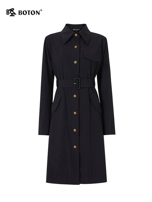 波顿女士春秋中长风衣别致松弛英伦休闲合身款LJ911323 商品图4