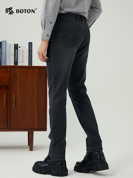 波顿男士秋冬 牛仔裤 抓绒复古直筒 修身暖适款ME881323 商品图2