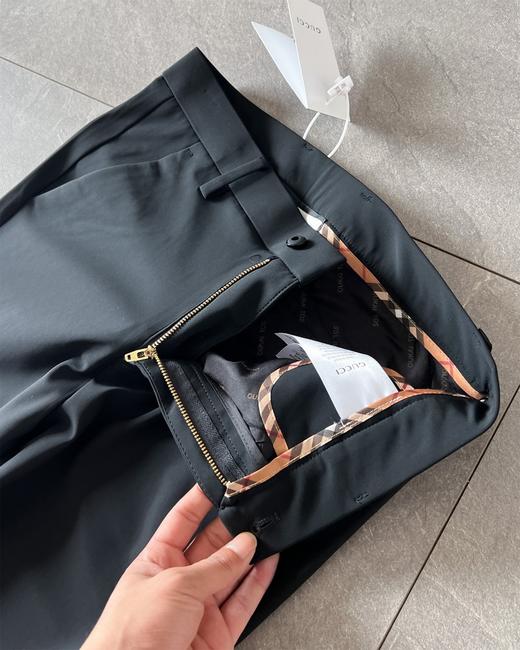 D092641小蜜蜂西装裤净版黑裤男士休闲厚款牛奶丝西裤 商品图9