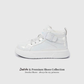 笛莎Deesha 女童童鞋2025冬季新款加绒高帮板鞋