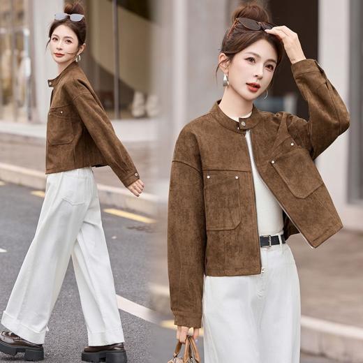季新款时尚修身麂皮绒年轻短款外套YUEQ25891 商品图1