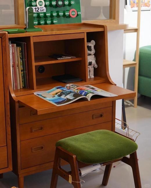 现货日本进口Karimoku60日式复古简约实木换鞋凳梳妆凳餐凳可堆叠 商品图3