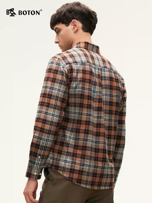 [抗菌除臭]波顿男士春秋冬季 衬衫 磨毛格纹 柔暖合身休闲长袖款MS066324 商品图2