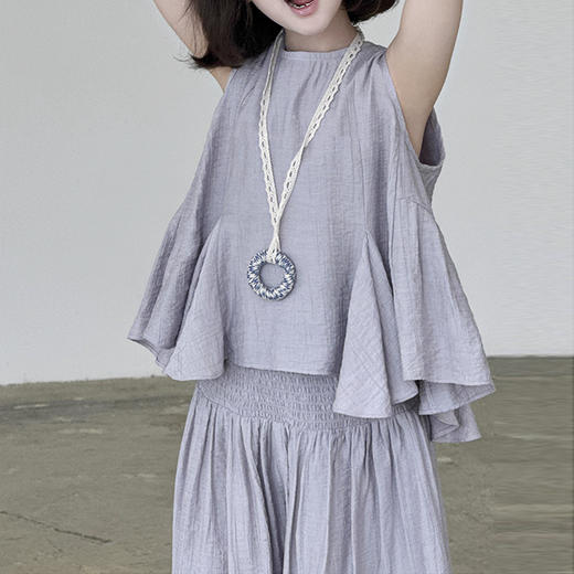 裁缝学苑QZ47亲子新款女童无袖小衫纸样阔腿裤套装裙裤样板打版 商品图2