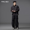 PINLI品立春季新款复古扎染长袖牛仔衬衫男潮牌宽松休闲外套GD253113115 商品缩略图1