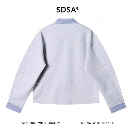 53025SDSA秋冬新款痞帅男装潮牌拼接纽扣开衫翻领假两件卫衣外套百搭 商品图5