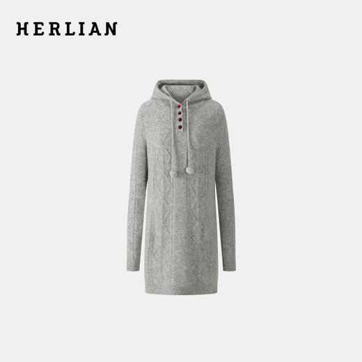HERLIAN 2025秋冬新品连帽毛衫连衣裙 商品图0