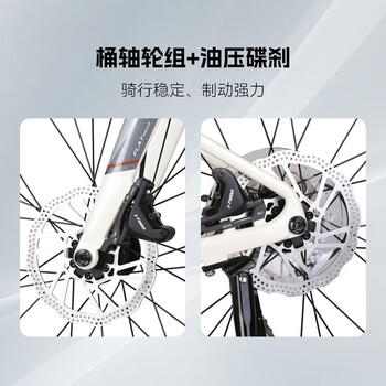 喜德盛（xds）极速380平把公路自行车18速油压碟刹公路车 25款米白卡其480 商品图1