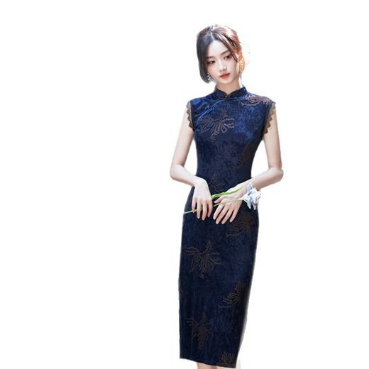 GX时尚改良新中式钻石绒小个子旗袍2025初秋新款港风无袖日常旗袍裙 商品图4