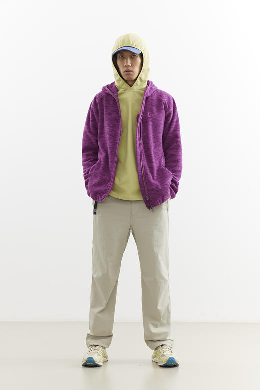 吃茶去chichaqu25中间层花纱摇粒绒连帽拉链抓绒外套户外运动山系 商品图3