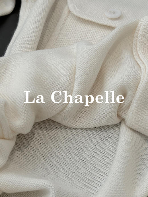 专柜实拍【软糯绵羊毛】拉夏贝尔/La Chapelle高级简约双口袋纯色针织开衫女宽松圆领长袖毛衣 商品图6