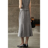 剩M/XL 米思阳2026春季新款通勤风高级灰高腰直筒压褶裙摆羊毛混纺半身裙女4858 商品缩略图5