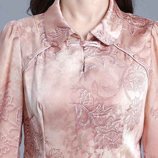 QYM 725031-Y两件套妈妈装印花复古国风上衣+直筒阔腿裤 商品图3