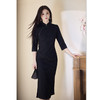 SKY 299437时尚针织棉简约中式长款七分袖旗袍日常可穿 商品缩略图0