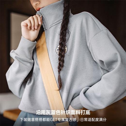 马登格雷系高领道奇队棒球夹克t恤加绒半拉链针织长袖卫衣春秋女 商品图2