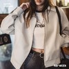 马登贝果复古风米白色皮衣外套港风机车短夹克小个子上衣褂子秋女 商品缩略图0
