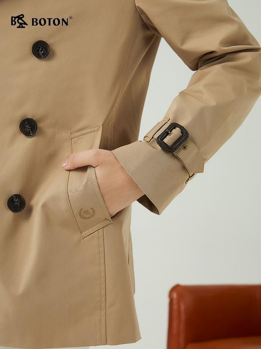 波顿女士秋冬季美式休闲经典英伦风中长款系带风衣LJ906323 商品图4
