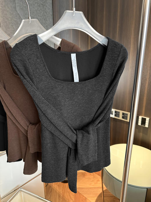 性感滋润罗纹长袖 热特姆保暖+7A抗菌 鱼肝油养肤 方领自带BRA 商品图1