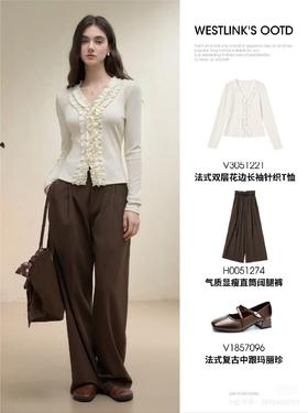 不撞款韩系温柔感花边针织上衣