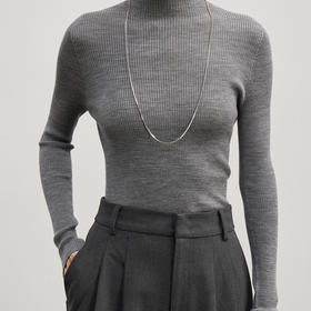 「自」全新升级【铂金会员266/天猫359/差价93】(12657)洛诗琳无缝一体针织上衣2025秋冬新款纯色百搭半高领羊毛衫