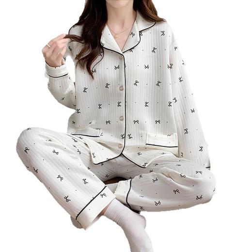 秋冬季【空气棉夹层睡衣】新款加厚甜美蝴蝶结长袖套装 家居服可外穿睡衣 商品图4