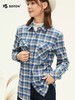 波顿女士春秋冬 工装格纹衬衫 磨毛舒挺 宽松长袖对格休闲款LS028324 商品缩略图1
