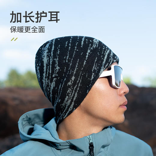 奥尼捷跑步帽子冬季男户外羊毛针织帽防风徒步保暖运动滑雪帽女 商品图3