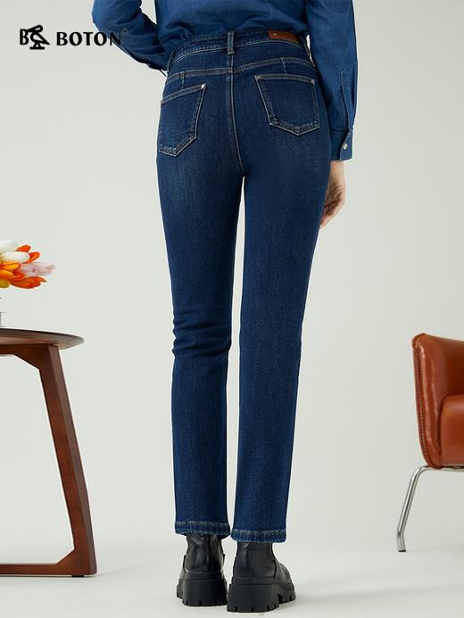 波顿女士秋冬 直筒牛仔裤 舒弹藏肉 高棉高腰显瘦款LE309323 商品图4