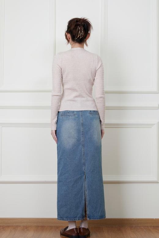 LNNNS 燕麦色勾扣针织修身上衣 18854 商品图5