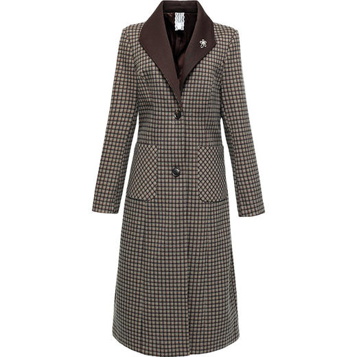 QYM 762115-Y格子风衣外套时尚优雅大衣 商品图4