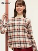 波顿女士格纹长袖衬衫 柔暖舒挺 薄磨毛宽松百搭款LS018324 商品缩略图3