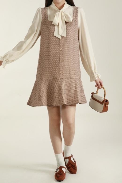 amadella 单排扣假两件撞色连衣裙 18766 商品图0