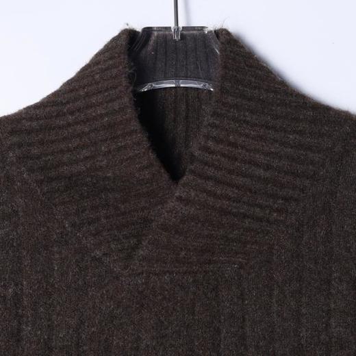 2153SDSA男士秋冬新款痞帅男装港风复古竖纹交叉V领针织衫慵懒风毛衣 商品图2