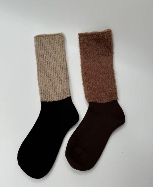 助野SUKENO  女袜秋冬保暖长筒羽绒纱脚底毛圈 商品图0