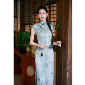 GX港风中式改良新中式长款坎肩袖旗袍2025初秋新款年轻女士日常旗袍