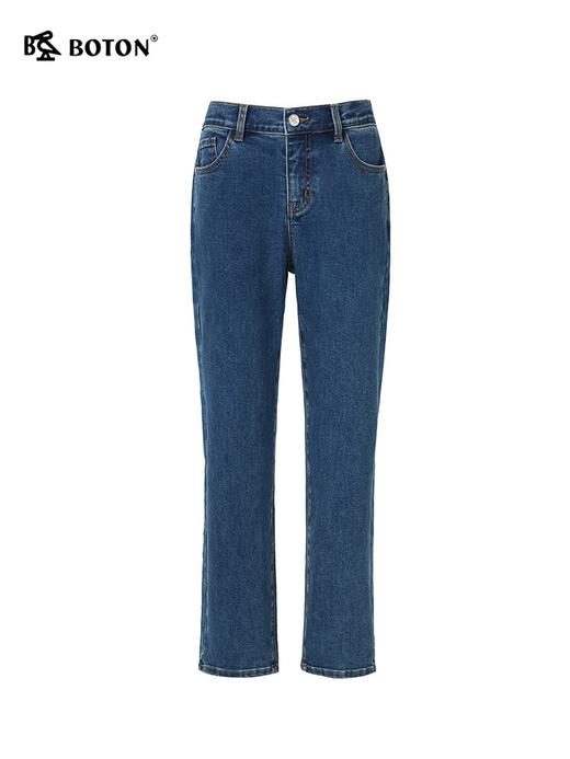 波顿女士秋冬哈伦牛仔裤复古肌理棉料修身藏肉显瘦款LE306323 商品图4