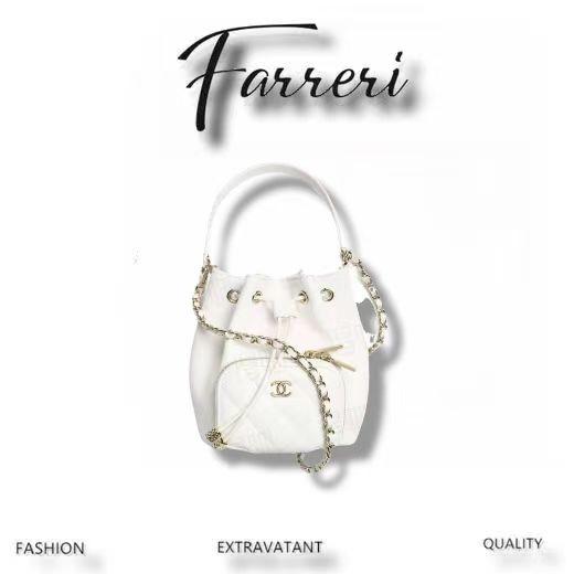 香奶奶𝐦𝐢𝐧𝐢链条抽绳小水桶 白色 商品图0