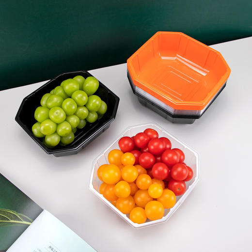 喇叭花八角碗一斤装包装盒一次性无盖水果盒草莓打包盒八边盒托盘 商品图3