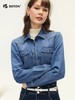 波顿女士秋冬季工装风口袋长袖牛仔衬衫LS033324 商品缩略图1