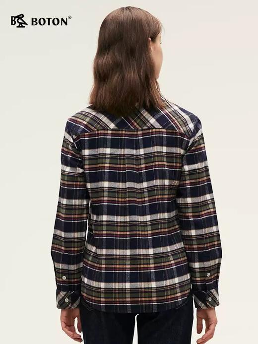 【抗菌防臭】波顿女士春秋冬 格纹衬衫 舒暖净爽 磨毛合身美式长袖休闲款LS017324 商品图2