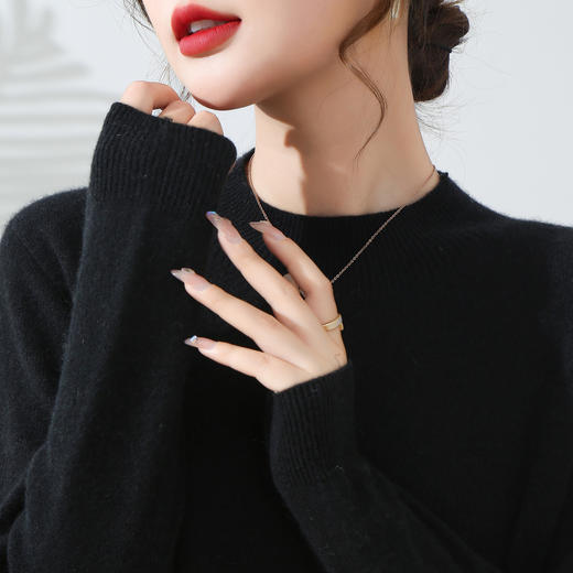 OSL 82060无缝半高领山羊绒软糯亲肤基础修身针织打底毛衣 商品图1